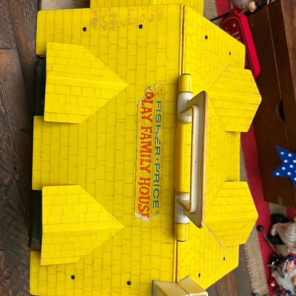 Vintage Fisher Price Little People Play Family House #952 Blue & Yellow 1969 - Picture 6 of 15